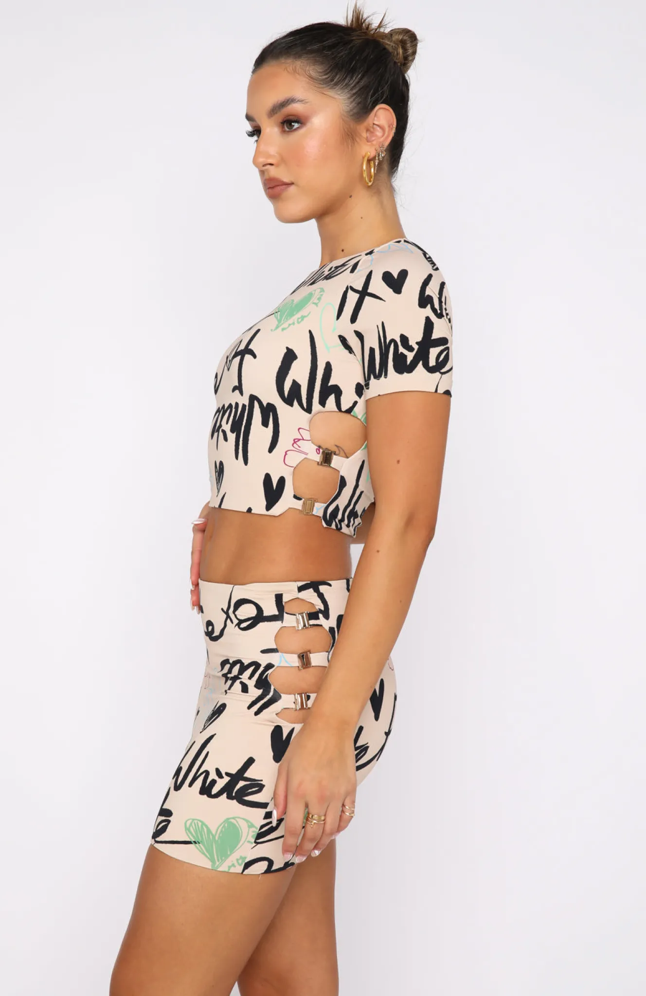 Shirts & Blouses | White Fox Boutique Heart Holder Crop Latte Sketch nude
