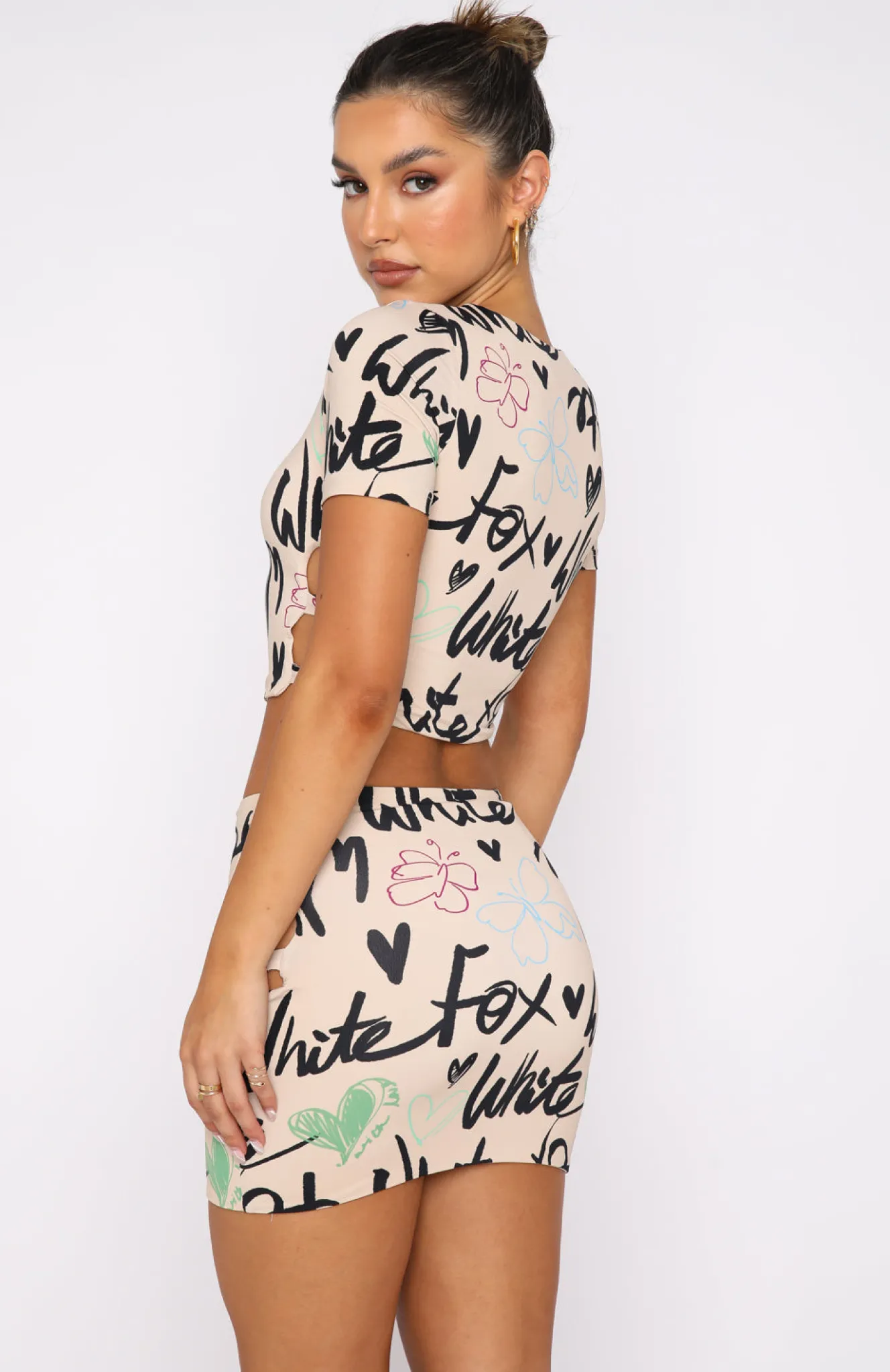 Shirts & Blouses | White Fox Boutique Heart Holder Crop Latte Sketch nude