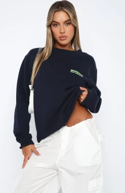 Jackets & Blazers | White Fox Boutique Heartbreak Oversized Sweater Navy blue
