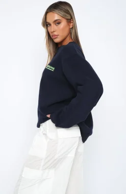 Jackets & Blazers | White Fox Boutique Heartbreak Oversized Sweater Navy blue
