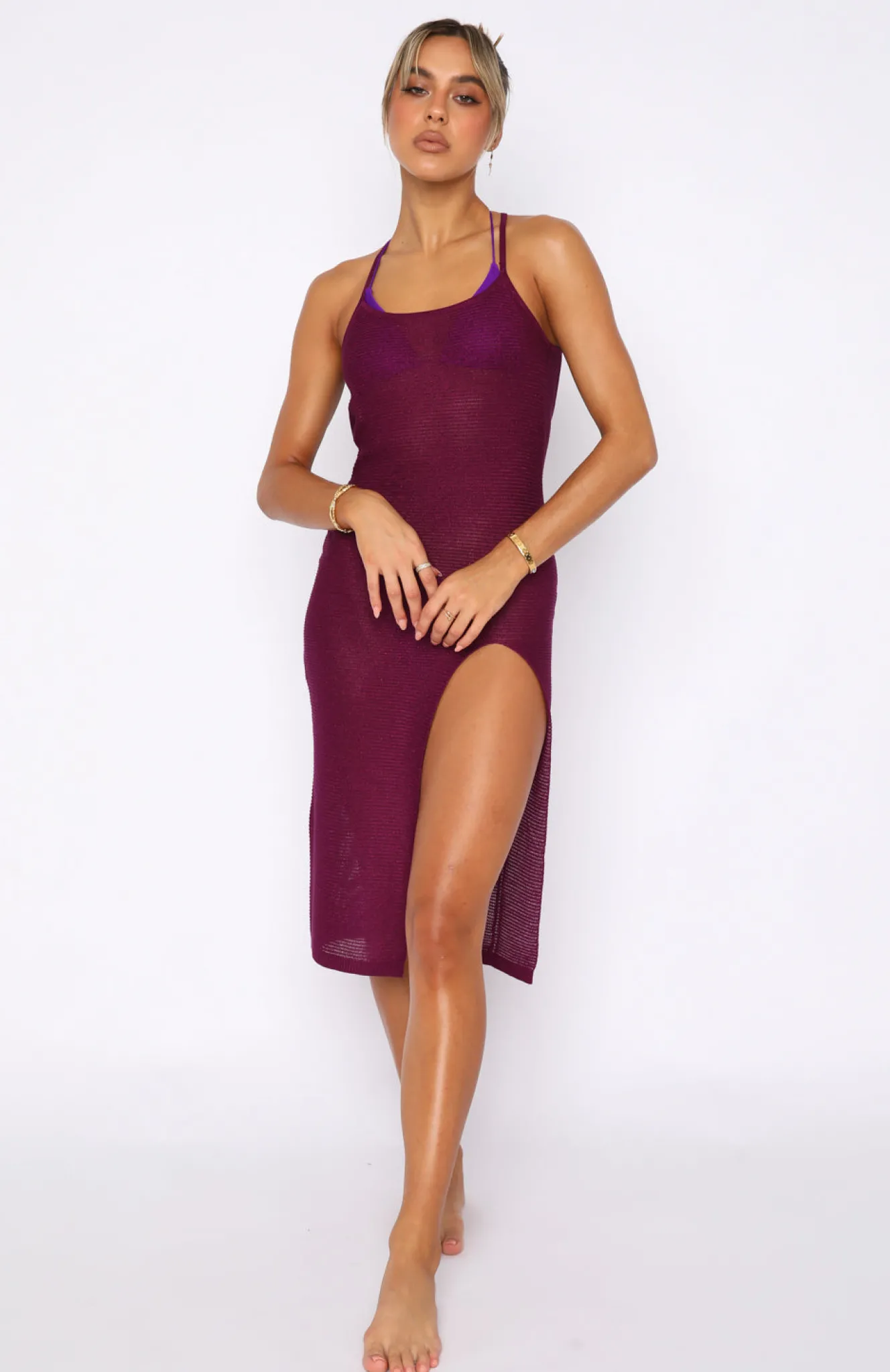 Resort Wear | White Fox Boutique Hidden Secret Midi Dress purple