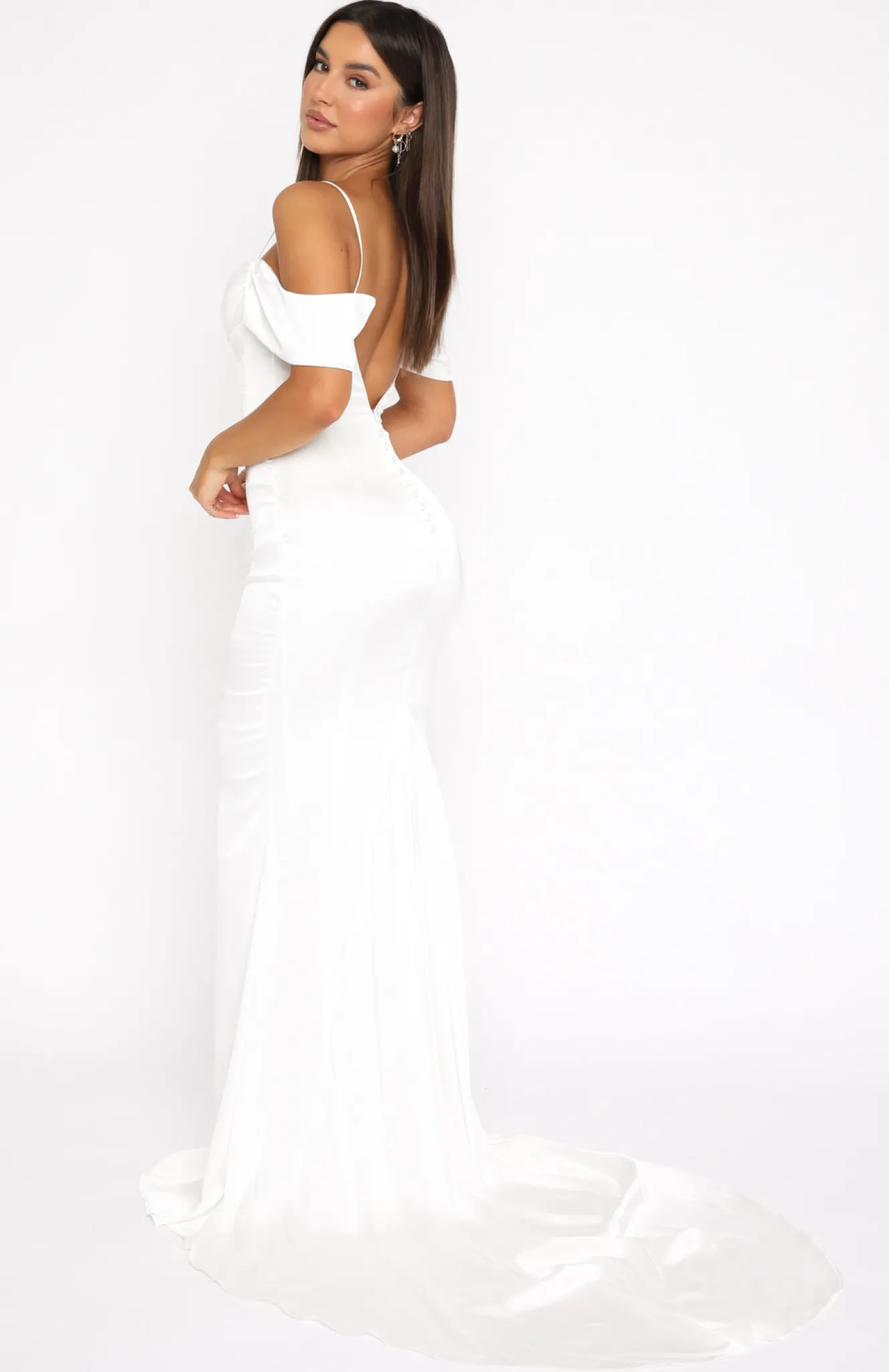 Formal Dresses | White Fox Boutique High Class Satin Maxi Dress Ivory white