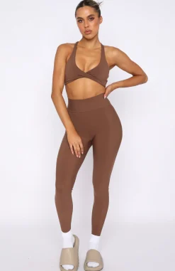 Sports Bras & Crops | White Fox Boutique High Definition Sports Bra Chocolate brown
