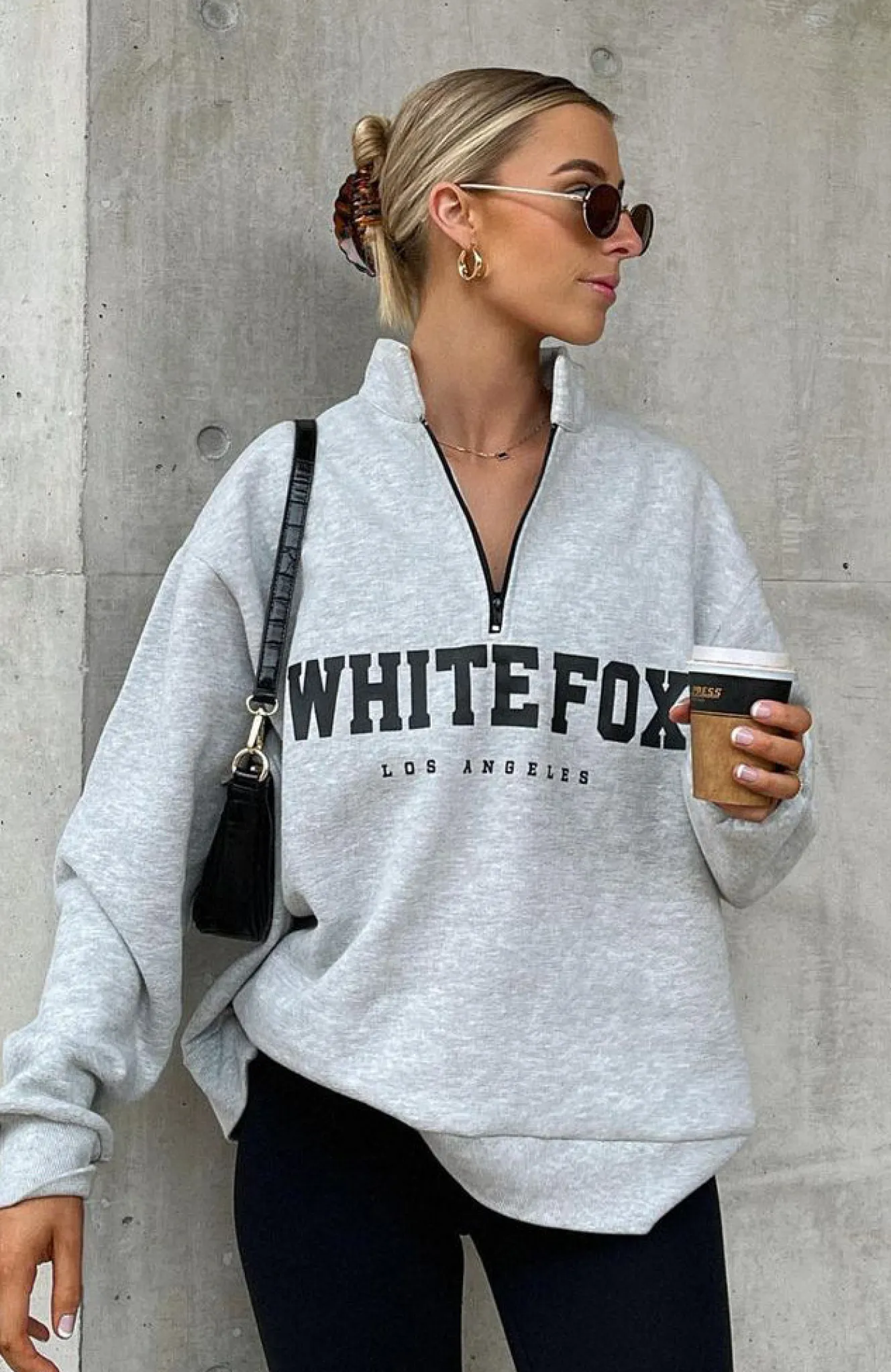 Jackets & Blazers | White Fox Boutique High Standard Zip Front Sweater Marle grey