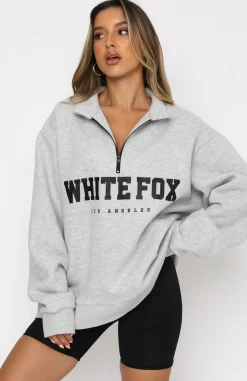 Jackets & Blazers | White Fox Boutique High Standard Zip Front Sweater Marle grey