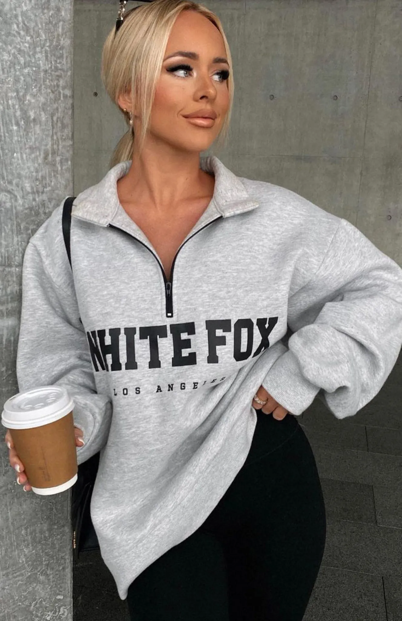 Jackets & Blazers | White Fox Boutique High Standard Zip Front Sweater Marle grey