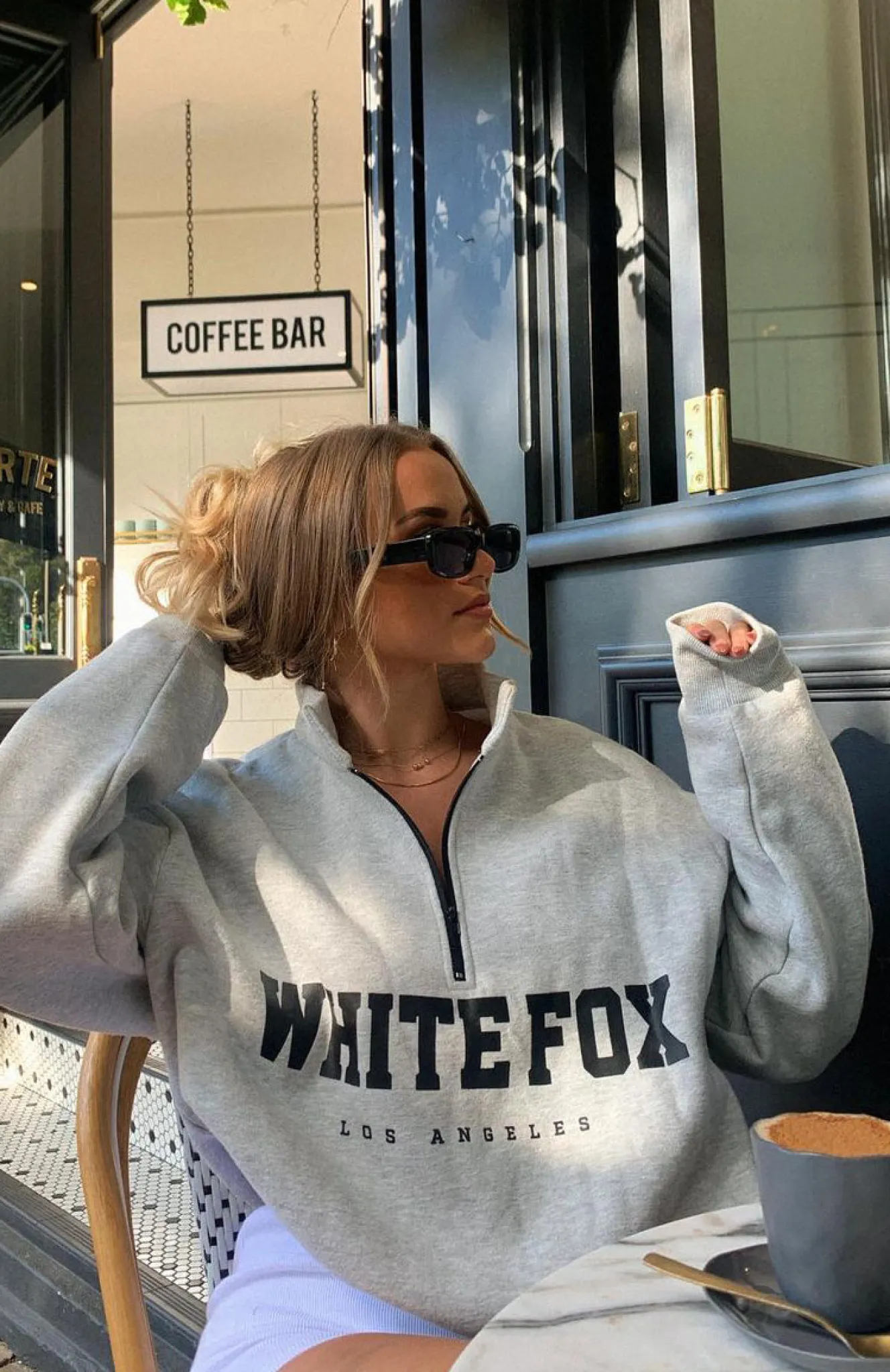 Jackets & Blazers | White Fox Boutique High Standard Zip Front Sweater Marle grey