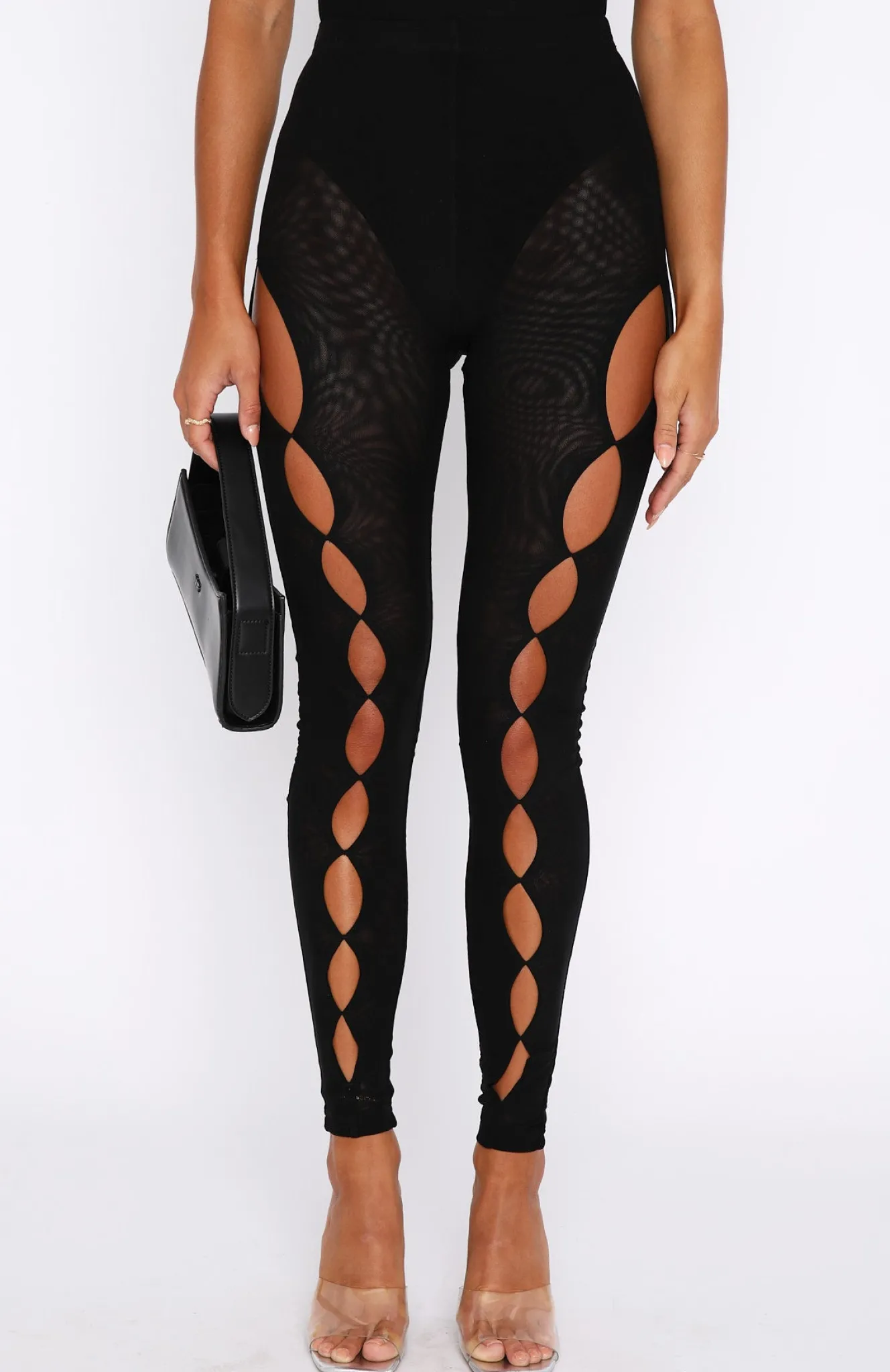 Pants | White Fox Boutique Hollywood Moment Mesh Leggings black