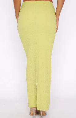Restocked | White Fox Boutique Home Run Maxi Skirt Matcha green