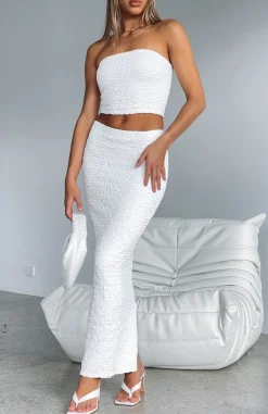 Restocked | White Fox Boutique Home Run Maxi Skirt Off white