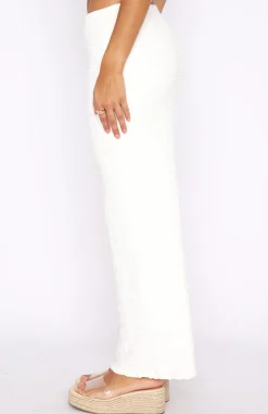 Restocked | White Fox Boutique Home Run Maxi Skirt Off white