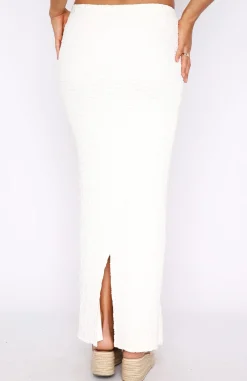 Restocked | White Fox Boutique Home Run Maxi Skirt Off white
