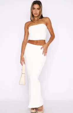 Restocked | White Fox Boutique Home Run Maxi Skirt Off white