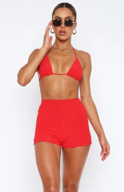 Shorts | White Fox Boutique Hot Like Fire Booty Shorts Terry red