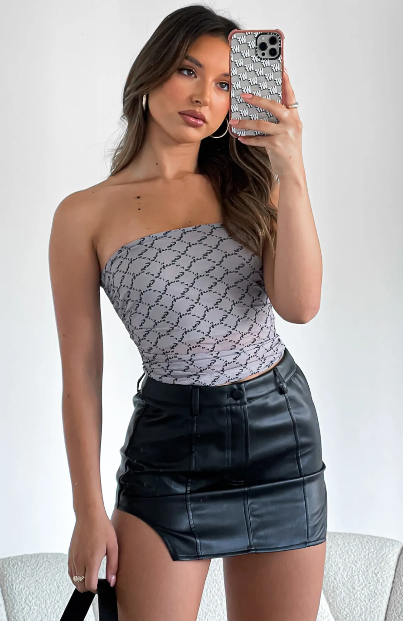 Shirts & Blouses | White Fox Boutique Hot Topics Strapless Mesh Crop Taupe nude