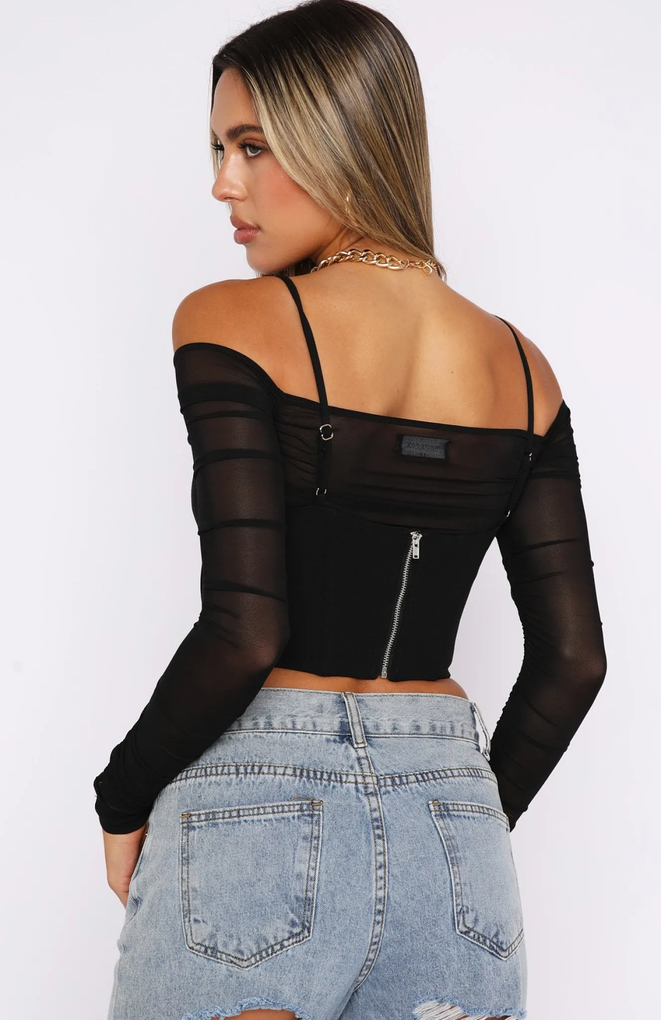 Shirts & Blouses | White Fox Boutique I Wanna Love You Long Sleeve Bustier black