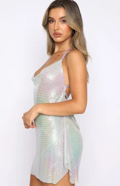 Restocked | White Fox Boutique Iconic Image Mini Dress Iridescent purple