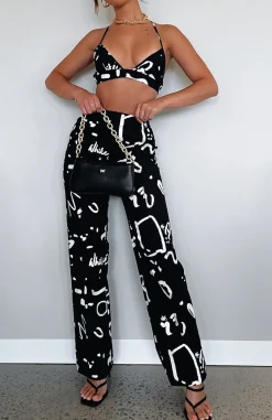 Pants | White Fox Boutique If Only You Knew Pants Scribble black