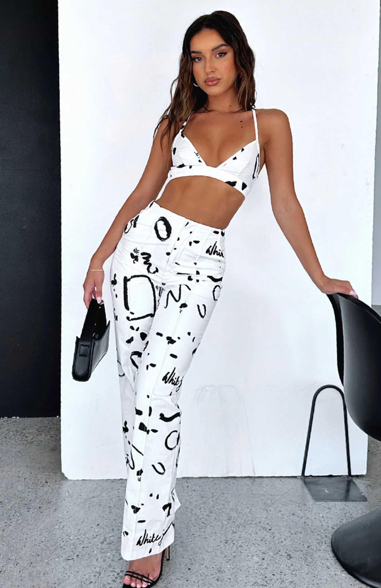 Pants | White Fox Boutique If Only You Knew Pants Scribble white