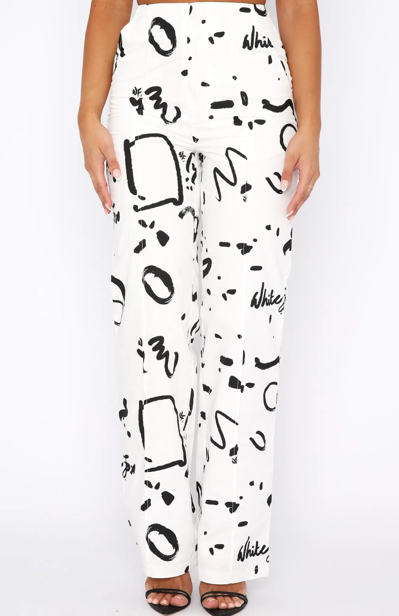 Pants | White Fox Boutique If Only You Knew Pants Scribble white