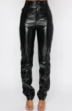 Pants | White Fox Boutique I'm The Only One PU Pants black