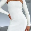Long Sleeve Dresses | White Fox Boutique In Full Bloom Long Sleeve Mini Dress Off white