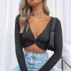 Shirts & Blouses | White Fox Boutique Into Motion Long Sleeve Crop black