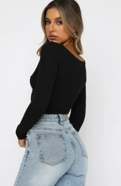 Shirts & Blouses | White Fox Boutique Into Motion Long Sleeve Crop black