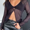 Shirts & Blouses | White Fox Boutique Into My Eyes Two Piece Knit Top black