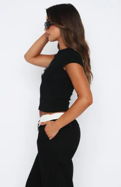 Shirts & Blouses | White Fox Boutique Invitation Only Baby Tee black
