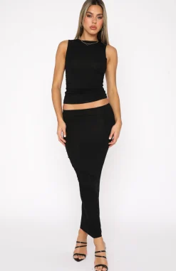 Restocked | White Fox Boutique Invites Only Maxi Skirt black
