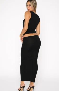 Restocked | White Fox Boutique Invites Only Maxi Skirt black