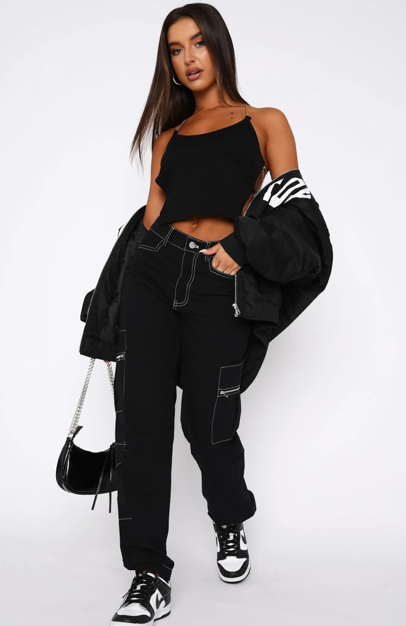 Pants | White Fox Boutique Is There Someone Else Cargo Pants black