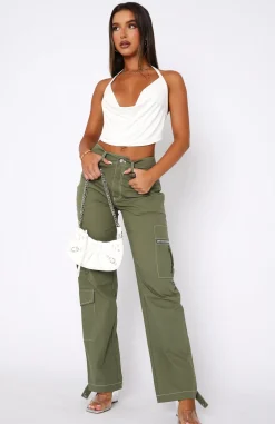 Pants | White Fox Boutique Is There Someone Else Cargo Pants Khaki green
