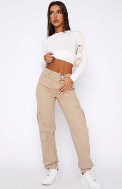 Pants | White Fox Boutique Is There Someone Else Cargo Pants Beige nude