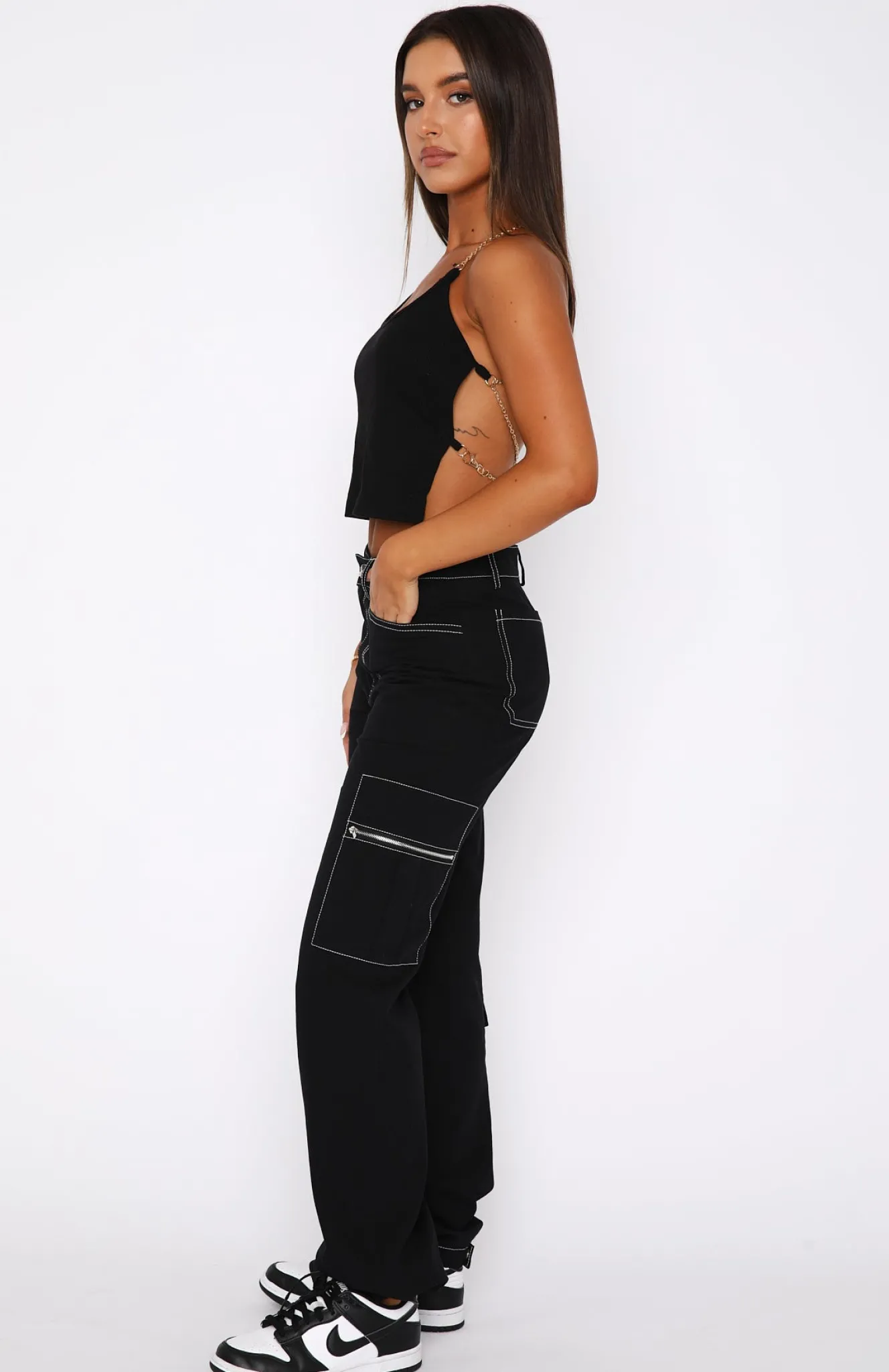 Pants | White Fox Boutique Is There Someone Else Cargo Pants black