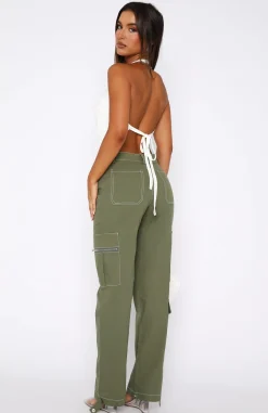 Pants | White Fox Boutique Is There Someone Else Cargo Pants Khaki green