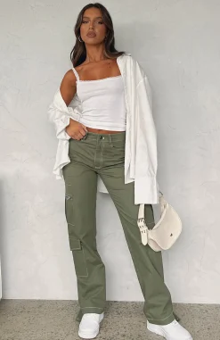 Pants | White Fox Boutique Is There Someone Else Cargo Pants Khaki green