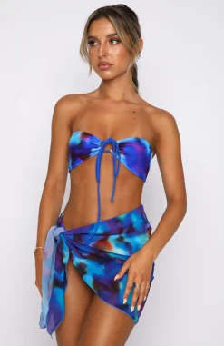 Resort Wear | White Fox Boutique Island Breeze Sarong Dolce Vita Print blue