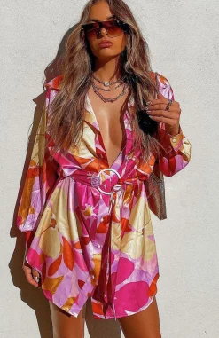 Resort Wear | White Fox Boutique Island Dream Shirt Dress Retro Floral multi