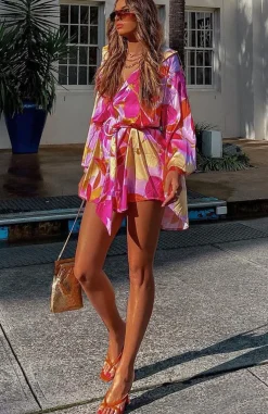 Resort Wear | White Fox Boutique Island Dream Shirt Dress Retro Floral multi
