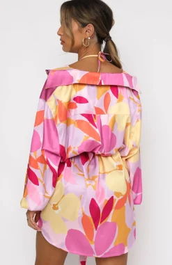 Resort Wear | White Fox Boutique Island Dream Shirt Dress Retro Floral multi