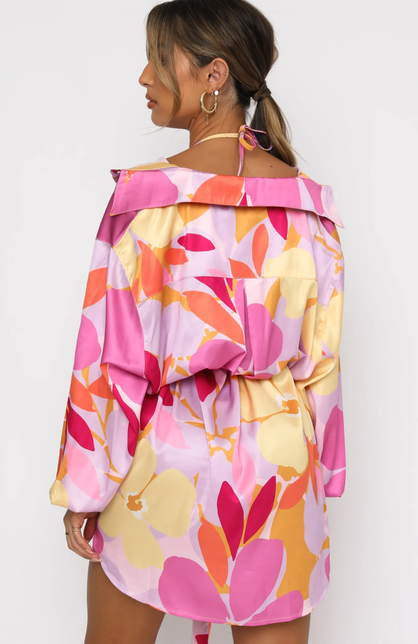 Resort Wear | White Fox Boutique Island Dream Shirt Dress Retro Floral multi