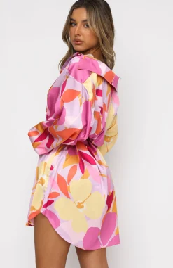 Resort Wear | White Fox Boutique Island Dream Shirt Dress Retro Floral multi