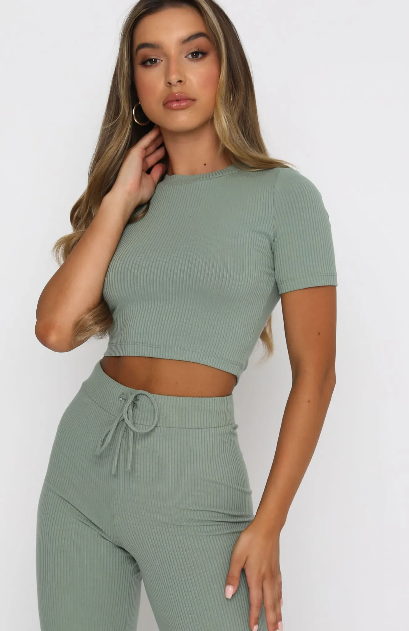 Shirts & Blouses | White Fox Boutique It's Meant To Be Crop Sage green