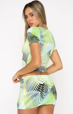Shirts & Blouses | White Fox Boutique It's Your Turn Crop Tee Citrus Illusion green