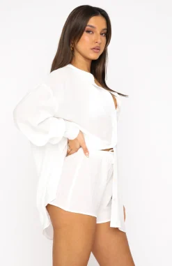 Resort Wear | White Fox Boutique I've Got A Feeling Shorts white