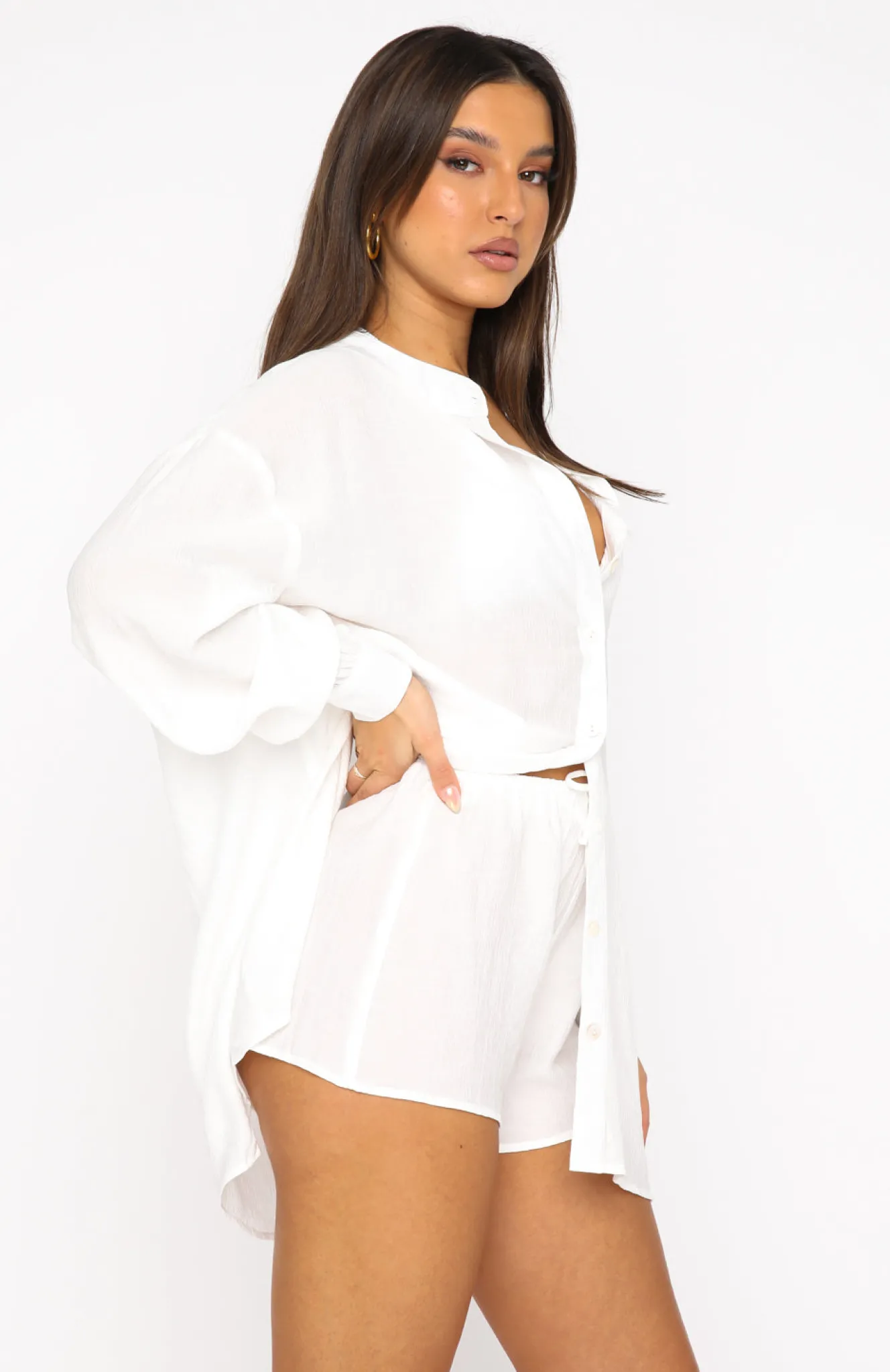 Resort Wear | White Fox Boutique I've Got A Feeling Shorts white