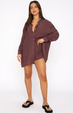 Resort Wear | White Fox Boutique I've Got A Feeling Shorts Chocolate brown