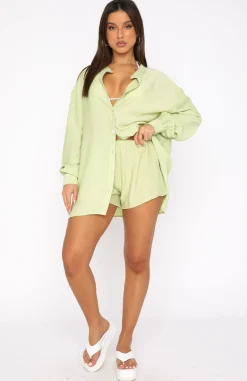 Resort Wear | White Fox Boutique I've Got A Feeling Shorts Matcha green